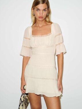 NEW Reformation Claribel Dress Cream Size 10